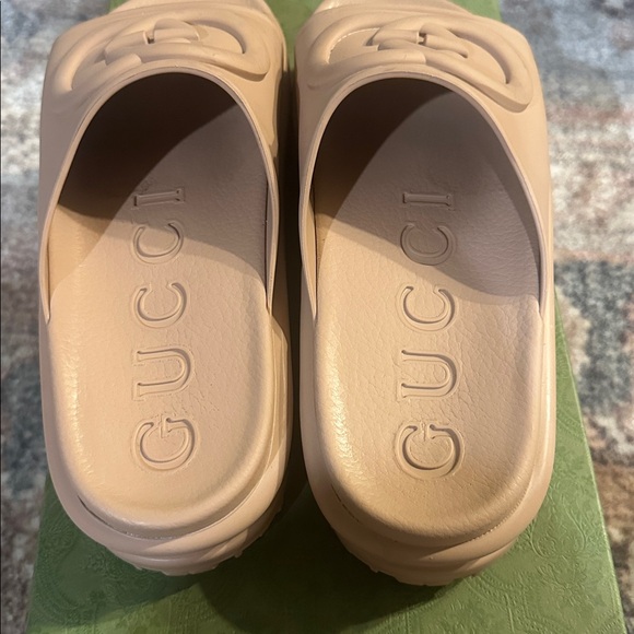 Gucci Soft Rubber Womens Interlocking G Platform Slide Sandals sz 38 - Picture 10 of 14